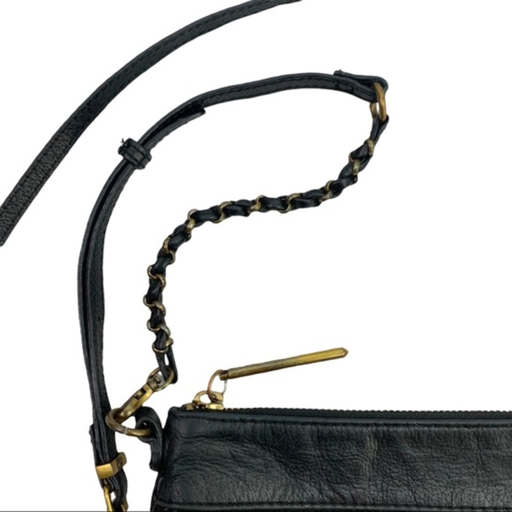 Elliot Luca Black Gold Leather Chain Crossbody Purse Women’s - Picture 7 of 15